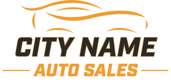 Black and orange logo with a car outline and typography.