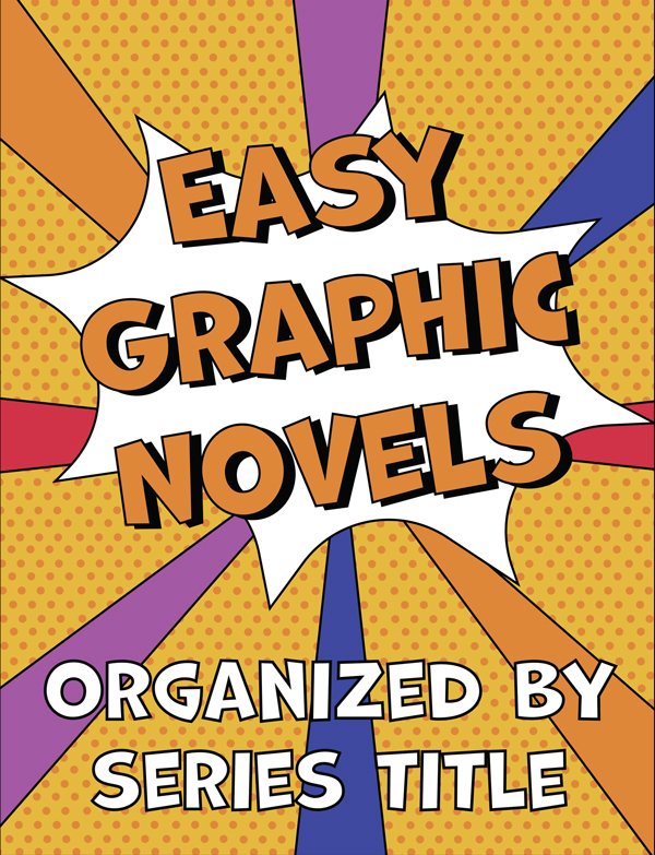 A colorful, comic themed poster displaying text.